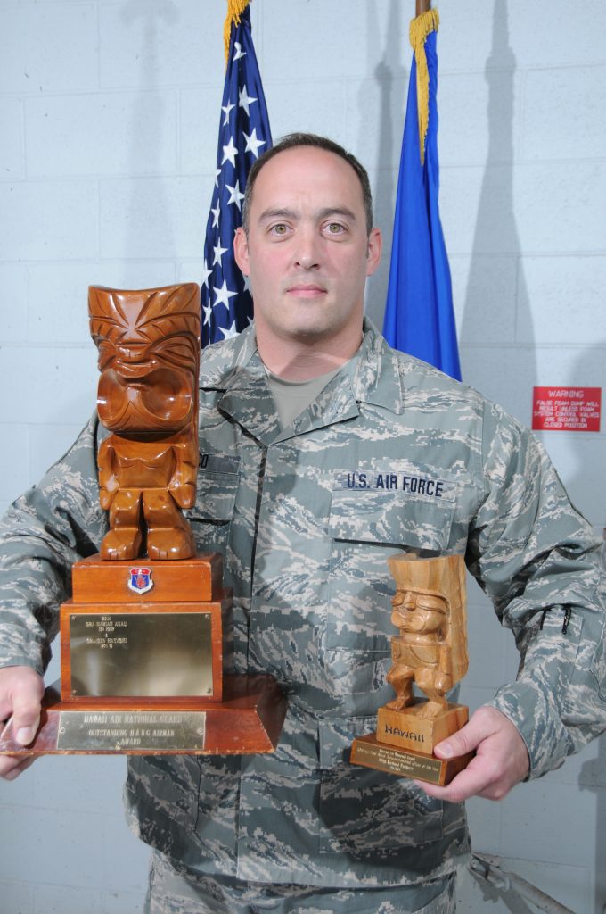 Master Sgt. Richard Pacheco, 291st Combat Communications Squadron, wins the Full-time Senior Noncommissioned Officer of the Year Award. Pacheco managed C2 network services in support of Operation Puna Lava Flow ensuring 24/7 security presence in East-Hawaii, adapting to civil emergency converting exercise mission to real-world in three days vice 90 day norm resulting in TF TOC operational. In his spare time, he upgraded the Hawaii Youth Challenge IT’s infrastructure installing router upgrades.