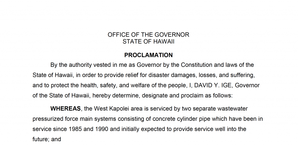 West Beach Emergency Proclamation

