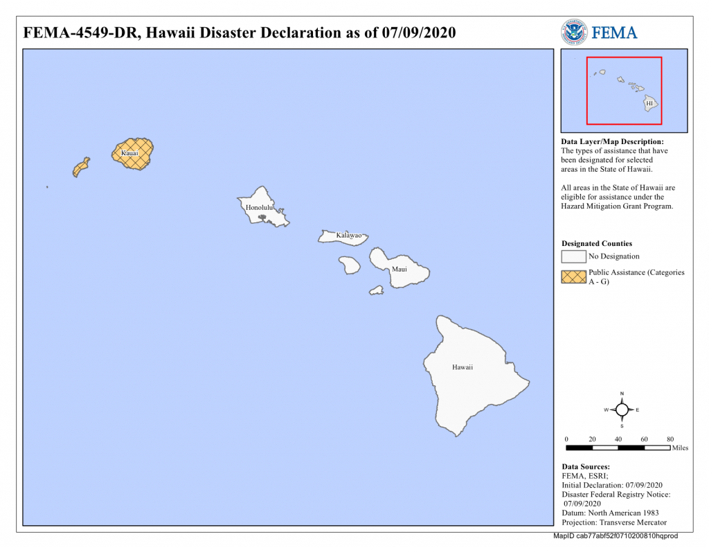 Hawaii Severe Storm and Flooding (DR-4549) on – FEMA Public Assistance (PA) Grant Program for State and Local Governments and Private Nonprofit (PNP) Organizations