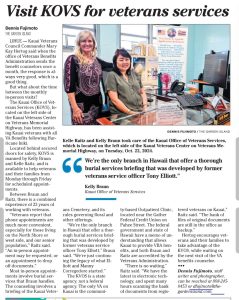 Kaua'i Office of Veterans' Services article by The Garden Island