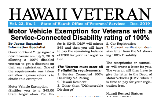 2019 December Hawaiʻi Veteran