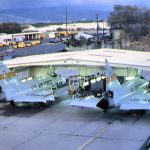 The photo below shows two F-102 Delta Daggers in the radar docks.