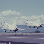 F102 flying