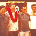 Dave Howard with CMSGT Walter Furuyama, MSgt Beuenaventura (Benny) Pabingwit, and MSgt Dave Langsi in March 1981-1