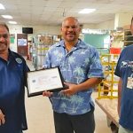 Pictured L-R: Ted Daligdig, Theodore Balocan and Command Sgt. Maj. James Jimenez