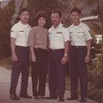 1985 Koga family photograph - Jason, Yvonne, Rex and Jan