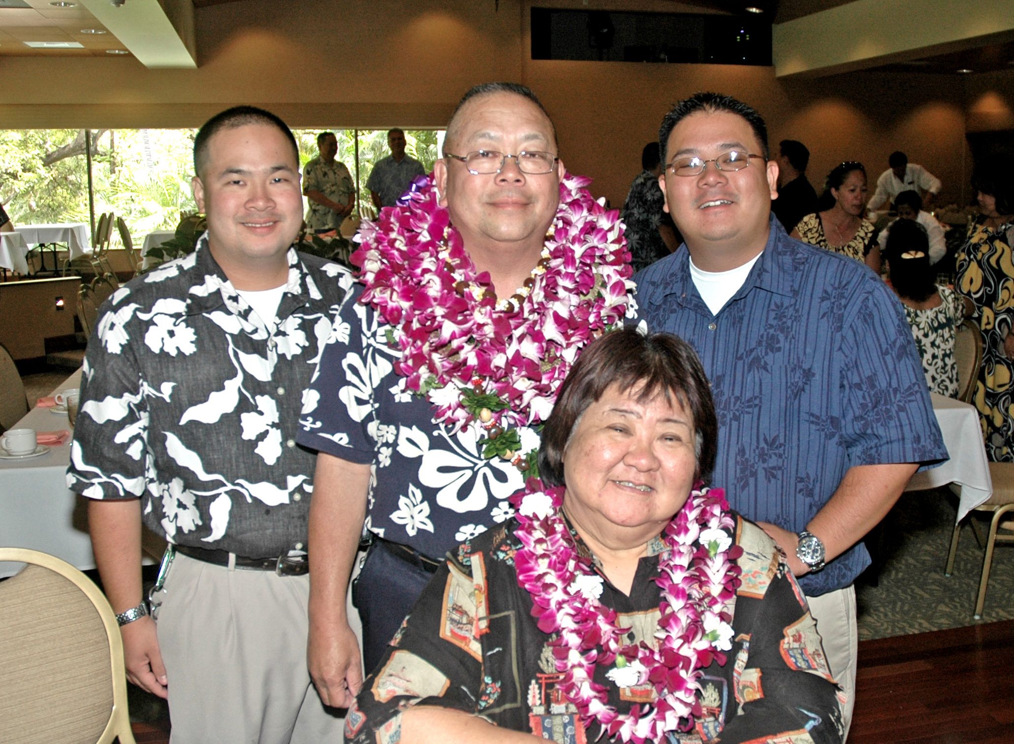 his photographs show Leslie and Joanne Yamamoto and their sons at the DOD Awards and Retirement Luncheon. The luncheon was held on April 17, 2009 at the Hale Koa Hotel. Les was among several retirees honored that afternoon.