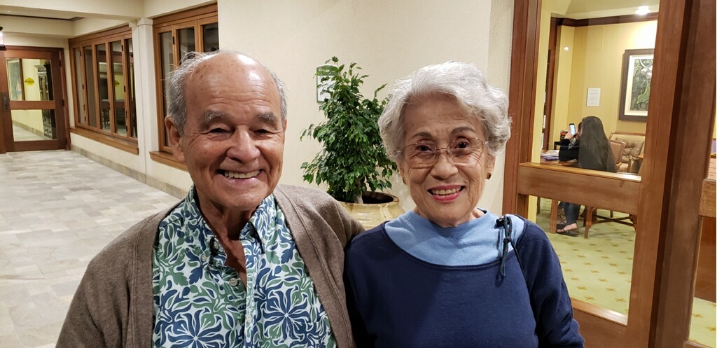 Tom Shimabuku and his wife Maureen at Kahala Nui 