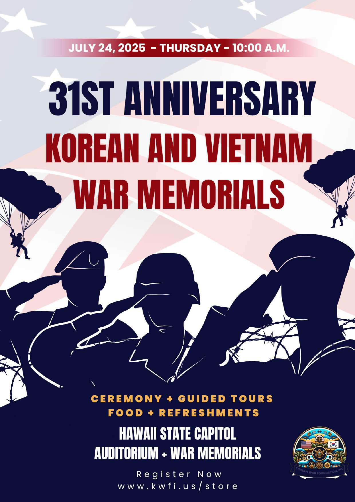 2025 31st Anniversary Korean & Vietnam War Memorials