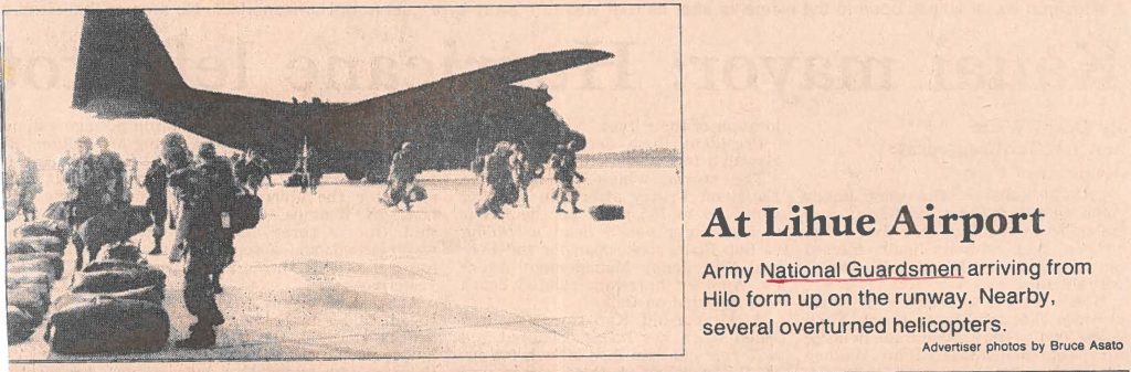 Photo from Honolulu Star Bulletin and Advertiser "Hurricane Iniki"