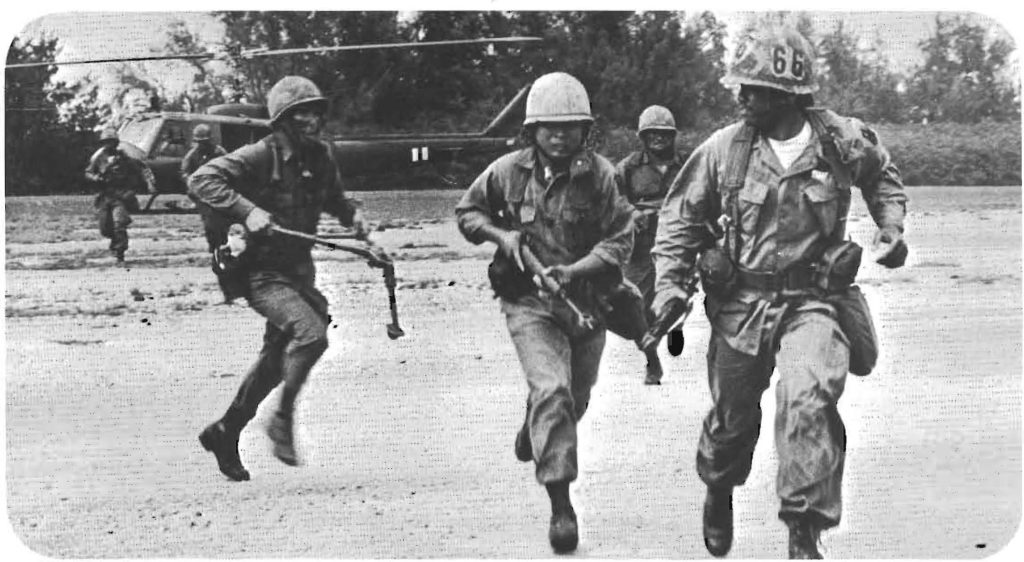 Army Guardsmen participating in an air mobile raid