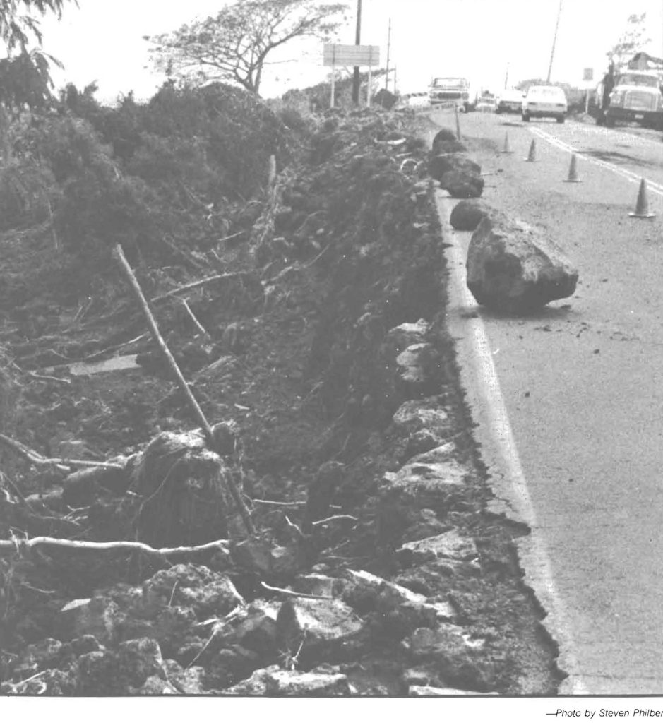 JAN 1980 During the heavy rain and windstorms Hawaiʻi National Guard personnel stationed on Maui aided County civil authorities in evacuating residents and provided power generators and operators.