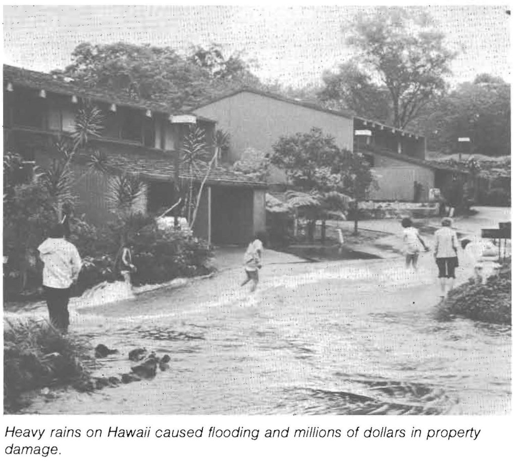 Waipio Valley on Big Island flooded and troops from the 2nd Battalion, 299th Infantry evacuated residents using helicopters and ground transportation. Nineteen Guard Members stayed on duty to aid in the cleanup and restoration of the valley.