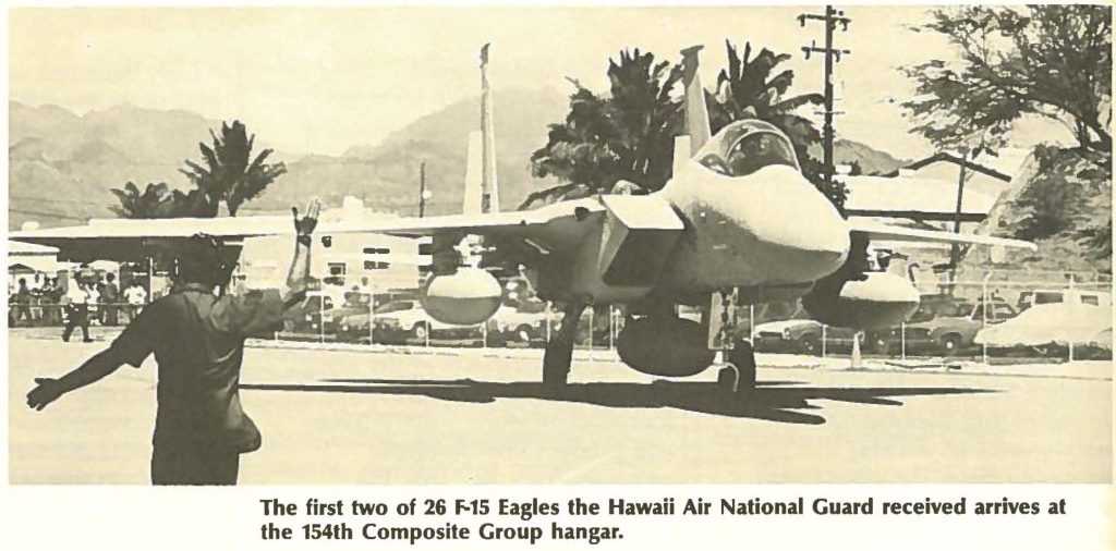 The Hawaiʻi Air National Guard diligently planned and executed for the F-15A Eagle aircraft to replace the F-4C Phantom jet fighters.