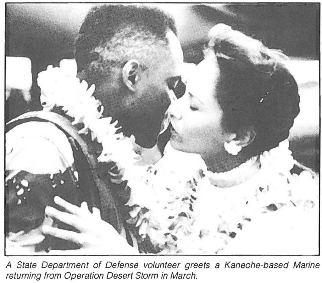The Hawaiʻi National Guard did not participate in Operations Desert Shield or Desert Storm but supported the effort by providing C-130 air transportation for the "Coral Run". Following the ceasefire coordinated a statewide effort to personally greet 8,500 service members and participate in numerous welcome home celebrations. Additionally Army medical specialists were sent to Saudi Arabia to treat military personnel.