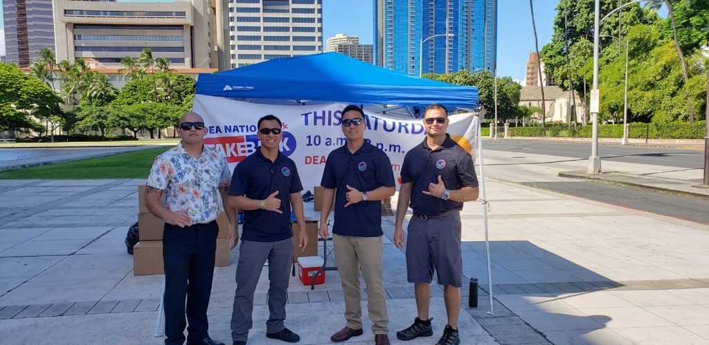 Members of the Hawaii National Guard Counterdrug team supported the National Drug take back event on Hilo and Oahu. 2,803 lbs of unused/expired prescription medication that may have ended up on the streets, was collected during the event.