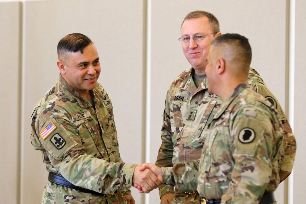 The Hawaii Army National Guard held a change of command ceremony at the 29th Infantry Brigade Combat Team Readiness Center in Kapolei, Hawaii Oct. 6, 2019. Fellow Soldiers, family members, and distinguished guest gathered to witness Brigadier General Kenneth S. Hara relinquish command to Brigadier General Moses Kaoiwi Jr. charging him with the prestigious responsibility as commander of the Hawaii Army National Guard. (Hawaii Army National Guard Photos by Sgt. Tinisha Mellein/Released)