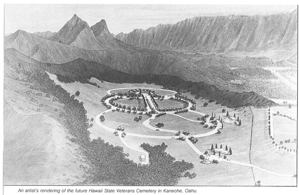 An artist's rendering of the future Hawaii State Veterans Cemetery in Kaneohe, Oahu.