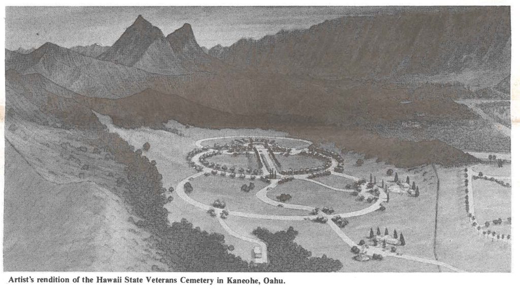 Artist's rendition of the Hawaii State Veterans Cemetery in Kaneohe, Oahu.