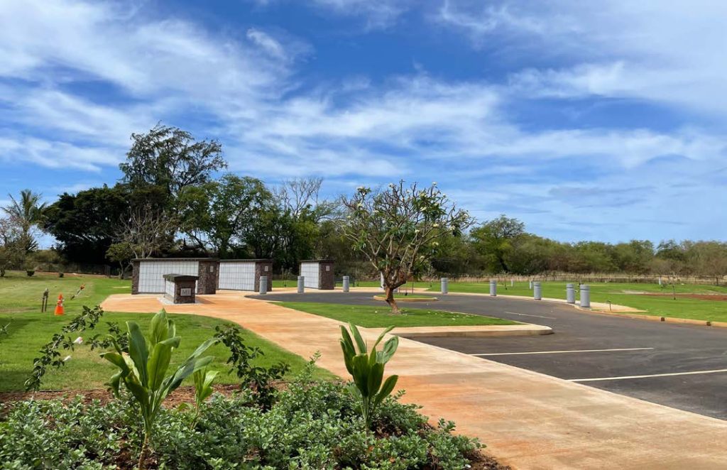 The Kauai Mayor, Derek S.K. Kawakami, Adjutant General State of Hawaii, Maj. Gen. Kenneth Hara, Deputy Adjutant General State of Hawaii, Brig. Gen. Stephan Logan, State of Hawai‘i Senior Enlisted Leader, Command Sgt. Maj. Dana Wingad, and Veterans attended the Kauai Veterans Cemetery Expansion Blessing Ceremony hosted by Mayor Derek Kawakami together with the Department of Parks & Recreation and State Department of Accounting and General Services (DAGS), April 21, 2022, Kauai Veterans Cemetery. The assembely gathereed to celebrate and bless the completion of the Kauai Veterans Cemetery, New Access Road, Expansion & Improvements project (~$3.9M construction costs)